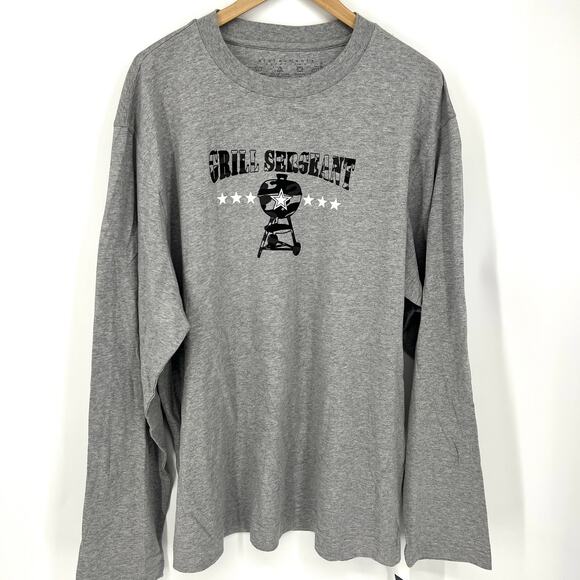 Statements Sleepwear Grill Sergeant Long Sleeve T Shirt Gray 100% Cotton Size XL - Picture 9 of 9